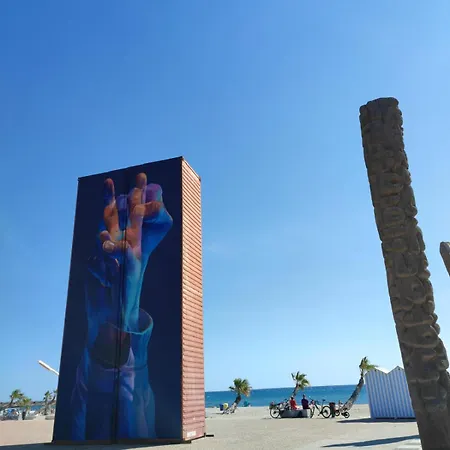 Apartment Vue Mer,acces Direct Plage,fibre,clim,parking Public Gratuit Le Barcares